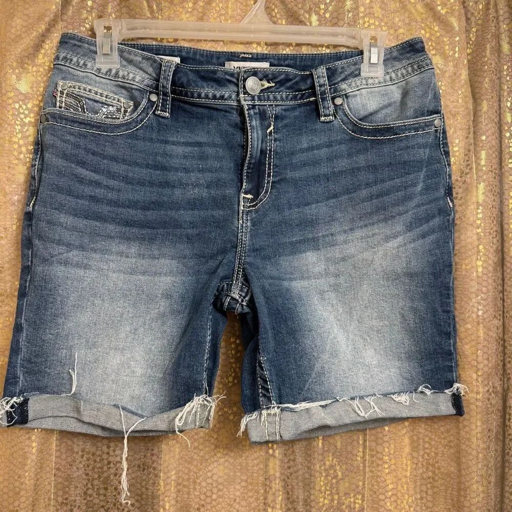 Vigoss Chelsea Sequin Western Pocket Bermuda Shorts 14